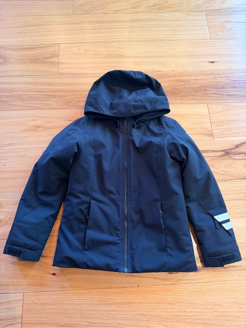 Girls Rossignol Black Hooded Ski Shell with Reflective Accent